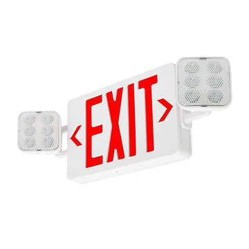 Two LED Adjustable Head-LED Combo Exit Sign Emergency Light-120-277V-UL Listed - LEDLIGHTING WHOLESALE